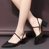 Women Summer 2025 New Fairy Style Dress Coarse Heel Half-Bag Head Small High Heel Two Women's