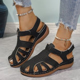 Slippers Women 2025 New Comfortable Romanesque Slope And Solid Color Large-Size Round-Head Hole Sandals