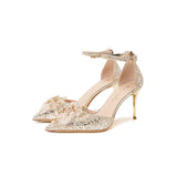Women 2025 Summer New Beautiful Word With Skirt Wedding Shoes Tips Fine And Shallow