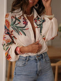 Women's 2025 Spring/Summer New Loose Long-Sleeved Digital Printed