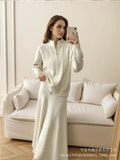 Loose Knitted Suit Women 2025 Autumn And Winter New Zipper Sweater + Fishtail
