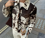 Women's Explosive Collar Print Shirt Jacket Jacket