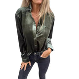 Gold Velvet Shirt 2025 Long-Sleeved Single Buckle With A Loose Bottom Shirt For