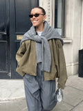 Color 2025 Spring And Autumn Leisure Tuffen Texture Collar Pilot Jacket Women