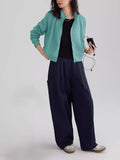 Sense Simple Collar Jacket 2025 Spring And Autumn Dopamine Eye-Catching Basis Simple Waffle Coat