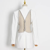 Zingj Korea East Gate Women's Wear 2024 Spring And Autumn New Splicing Sexy Back Personality Versatile A Button Suit