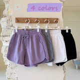 Zingj Women Wearing Shorts Summer 2024 Korean Version Of High Waist Casual Wide Leg Pants Ins Students Loose Thin Sports Hot