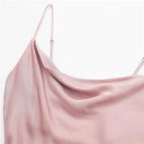 Pink Slip Long Dress Women Backless Satin Dress Woman Asymmetric Evening Party Dresses For Women 2023 Sexy Summer