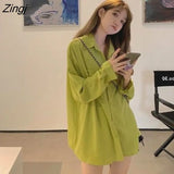 Shirts Women Simple New Design All-match Casual Office Lady Trendy Pockets Solid Camisas De Mujer Cozy Summer