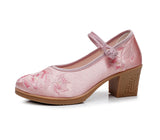 Zingj New Embroidered Cloth Shoes With High Heel Embroidered Shoes With Horse Face