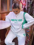 Women's Explosive Casual Fashion Letter Print Top Trousers Sports Suit