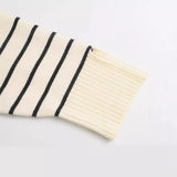 And Winter New Fashionable Long-Sleeved Striped Hem Split Sweater 5536025 Casual Top