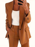 New Fashion Solid Color High-End Body-In-Wear Flip-Flop Temperament Blazer Women's