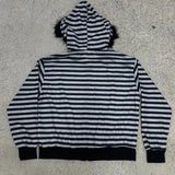 And Winter New Gothic Harajuku Ins Fashion High Street Punk Streak Zipper Hoodie Y2k