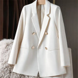 Zingj New Blazer Female Metal Button British Wind Casual Versatile Green Red Small Suit