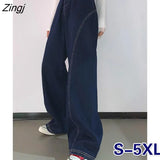 Women 5XL Harajuku Stylish Boyfriend Ins Design Teens Streetwear Fall Spring Chic Ladies Denim Trouser Hot Sale