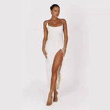 Summer 2025 Summer Holiday Sexy Body-Bossing Three-Dimensional Flowers With Fork With Dress Women's