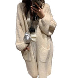 Languid Wind Long Sweater Coat Women's Autumn And Winter New Loose High-End Feeling Thick Knitted Open