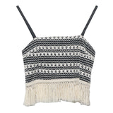 Women's Clothing Thaired Thaid Spliced Striped Sling Vest Short-Sleeved Sleeveless Tector-Booed Blouse