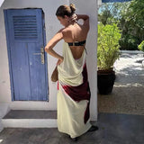 Holiday Wind And Show-Back Special Print Bra Long Skirts Open-Shoulder Casual