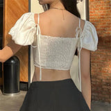 Zingj Spring Ins New Sexy Sweet French Court Style Bubble Sleeve Short Jacket