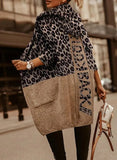 Loose Leopard-Print Letter Jahua Casual Hoodie Medium Long Women's Sweater Cardigan