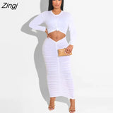 Long Pleated Dress Women Hollow Out Draped Bodycon Sundress Party Club Dresses Summer Clothings
