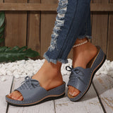 Summer New Women's Thick Bottom Slippers Large-Size With Fish Mouth Slope And Thick