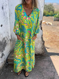Women's Spring Summer New V-Neck Fashion Holiday Print