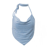 Zingj 2023 New Sexy Hot Girl Flash Diamond Hanging Neck Sling Fashion Slim Small