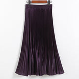 Luster Polyester Pressure Folded Half Skirt Original Single Long Skirt Silk Clear Silk