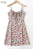 Dress Women Boho Dresses Spaghetti Strap Women Dress Vintage Floral Print Sundress French Style Vestidos