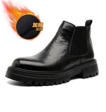 Zingj British Style Round Head Thick Bottom Martens Men's 2024 New Single Shoe Thick Heel Chelsea Boots
