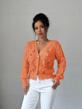 And Winter New Sweater Women's Tops Solid Color Long-Sleeved Bow Knitted Shirt