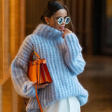 Winter New Sweater Knitted Jersey Women's Fluffy Long-Sleeved