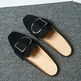 And Autumn New Bag Head Half Slippers Women Flat Bottom Side Of The Casual Lazy Muller Shoes Size