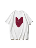 Sale Of Simple Love Print T-Shirts For Girls In Summer Free-Round Collar Pure Cotton Short-Sleeved