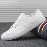 Men's Shoes Breathable Canvas Shoes Flat Lace Plate Shoes Small White Shoes Men's Soft-Soled Cloth Shoes Men's