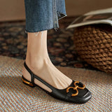 Women's Shoes French Retro Sandals Women 2025 Summer New Leisure Square Head Breathable Bag Head Down Behind The