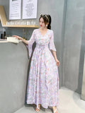 New Sling Style High-Waisted Dress Temperament Commuter National Style Dress With Inner