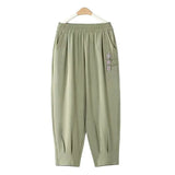Mother Pants Summer Thin Eight-Point Pants High Waist Straight Middle-Grade Women's Trousers Loose