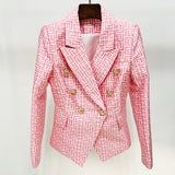 Star New Female Coat Lion Button Double Buckle Repair Geometry Of The Figure Of The