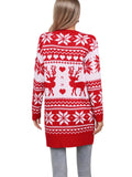 And Winter Sweater Women Christmas Elk Snowflake Embroidered Knitted Jacket