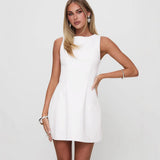 Spring And Summer New Sleeveless Dress Solid Color Collar Temperament Body-Clad Hip