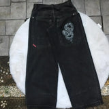 High Street Jeans Y2K Hip Hop Printed Cartoon Retro Loose Men