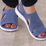 New Women's Shoes Flying Flat Floor Breathable Solid Beach Shoes Lightweight Large Women's