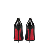 2025 New Red Bottom Water Drill Sister Fine Heel Black Single Shoe Tip Patent Skin Masculinity Women's