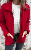 2025 New Women's Wear Clip Solid Color Zipper Pocket Jacket In Long Women's