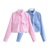 And Winter New Short Style Splicing Design Loose Fashion Shirt