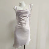 Pure Collared Collared Sling Dress Woman's New Waist Temperament Design Small Babes